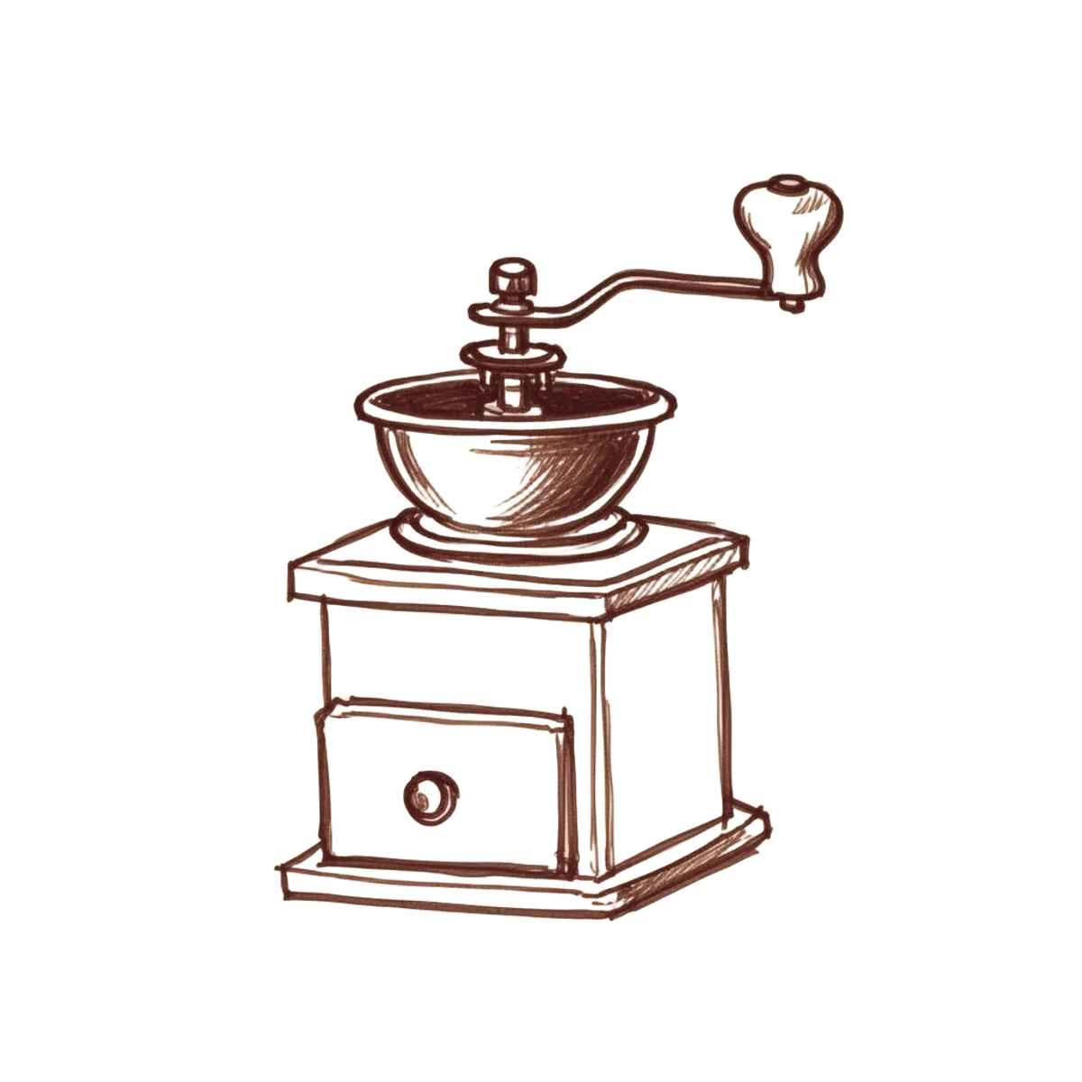 手描きのコーヒーグラインダー